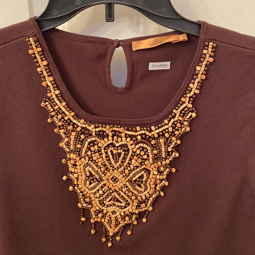 Embellished Neck Sweater Shell - Picture 4 of 4